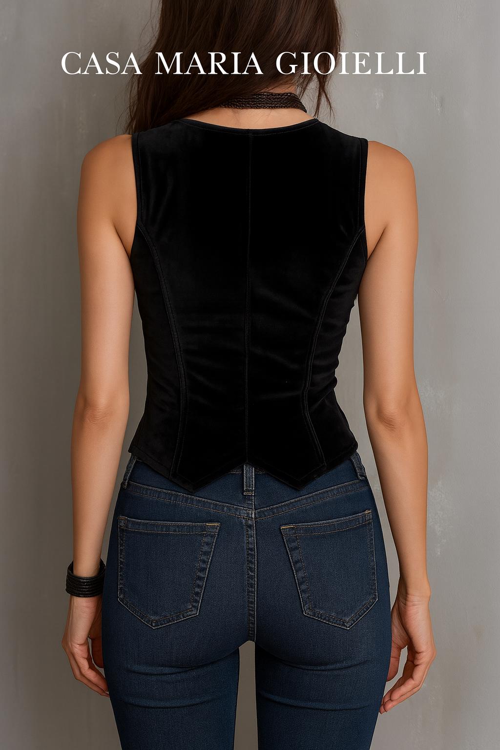 Gilet di Velluto | Vest Tailoring Meets Modern Sophistication | Elegante Gilet Donna | Casa Maria Gioielli