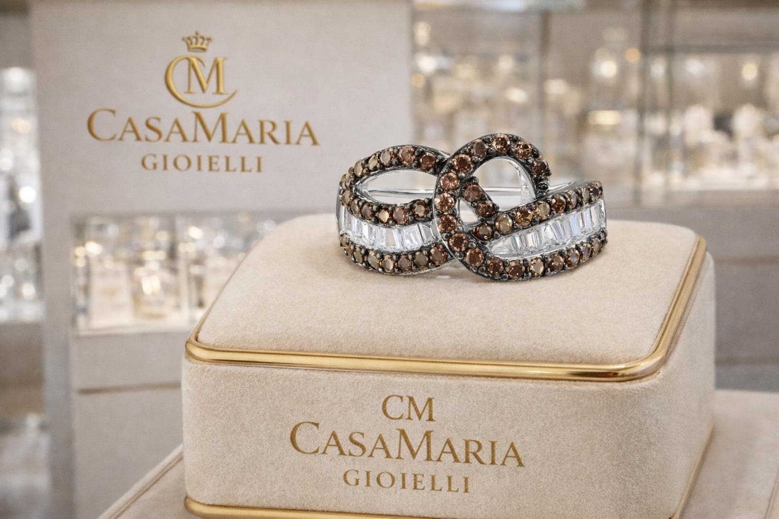 Anello Bagliore Ring | 925 Sterling Silver | Lab Grown Diamonds | Casa Maria Gioielli