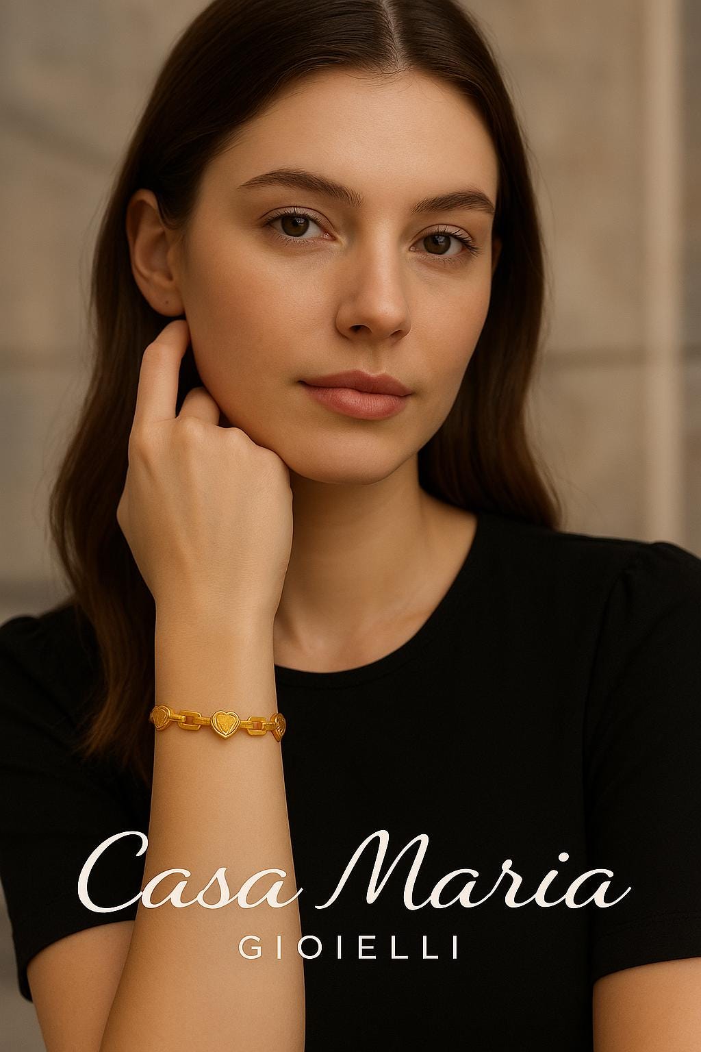 Solna Luna Bracelet - 24K Hollow Yellow Gold AU9999 - Casa Maria Gioielli