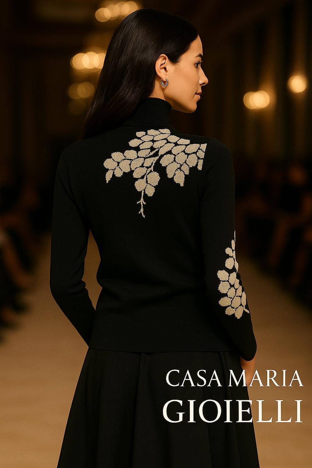 Maglione Elegante Sweater  – Floral Print Sweater H-line Silhouette - Casa Maria Gioielli