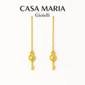 Lacrime di Chiave Drop Earrings | 24K Hollow Yellow Gold |Casa Maria Gioielli