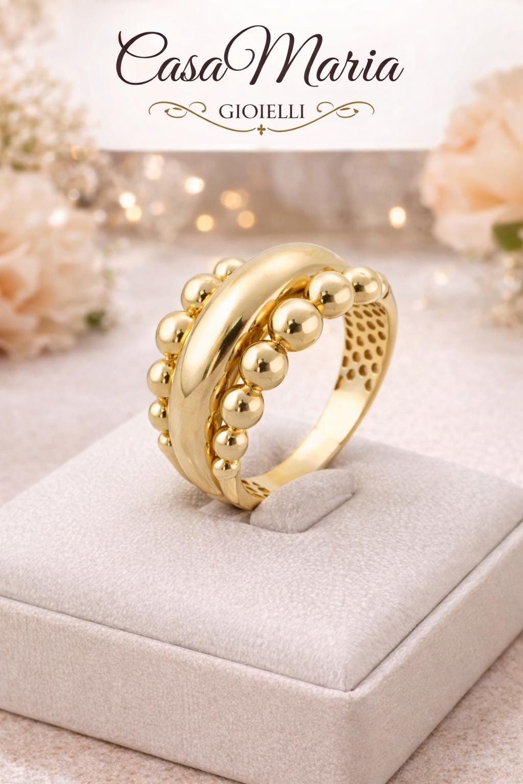 Luce di Firenze (Light of Florence) Ring | 14K Yellow Gold | Casa Maris Gioielli
