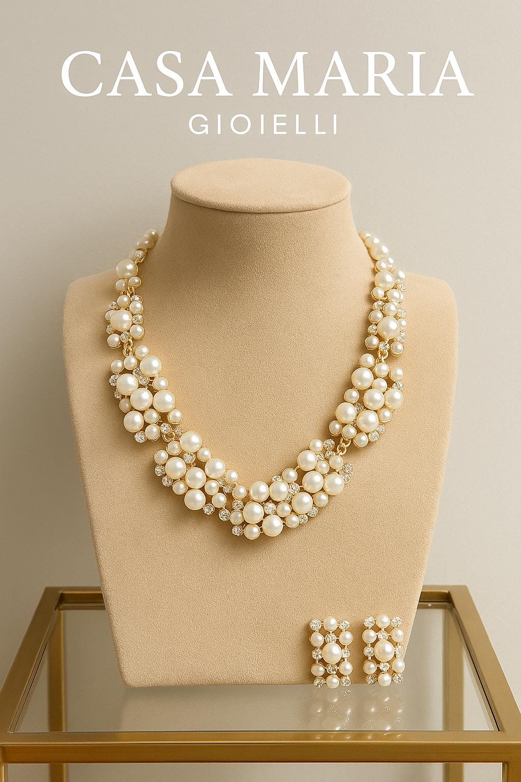 Collezione Perla di Luce Set AAA Grade Simulated Pearls Precision Cut Brilliance Rhinestones