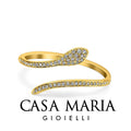 Anello Serpente Ring - 14K Yellow Gold –  Lab Grown Diamonds Modern Twist - Casa Maria Gioielli