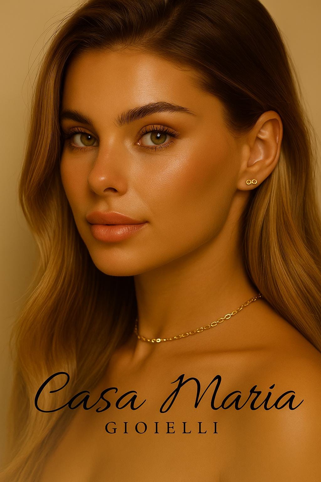 Orecchini Infinito di Luce Stud Earrings - 18K Solid Gold Infinite Earrrings - Casa Maria Gioielli