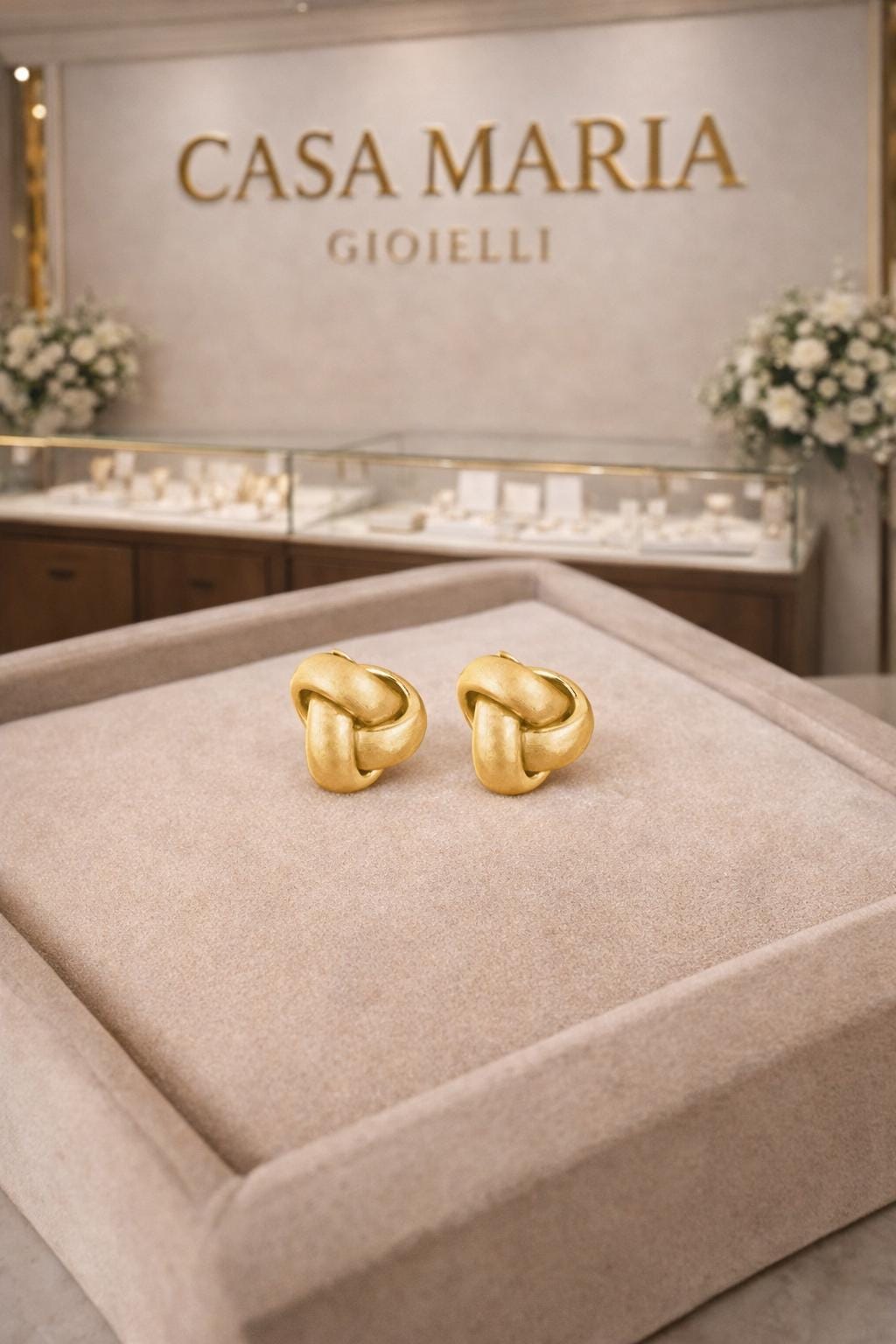 Nodo Raffinato Studs | 10K Solid Gold Knot Stud Earrings | Casa Maria Gioielli