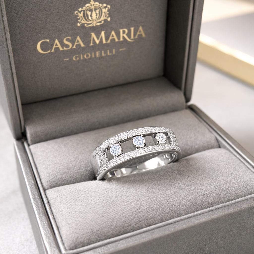 Luce Regale Ring | 925 Sterling Silver Elegant Brilliance | Lab Grown Diamonds | Casa Maria Gioielli