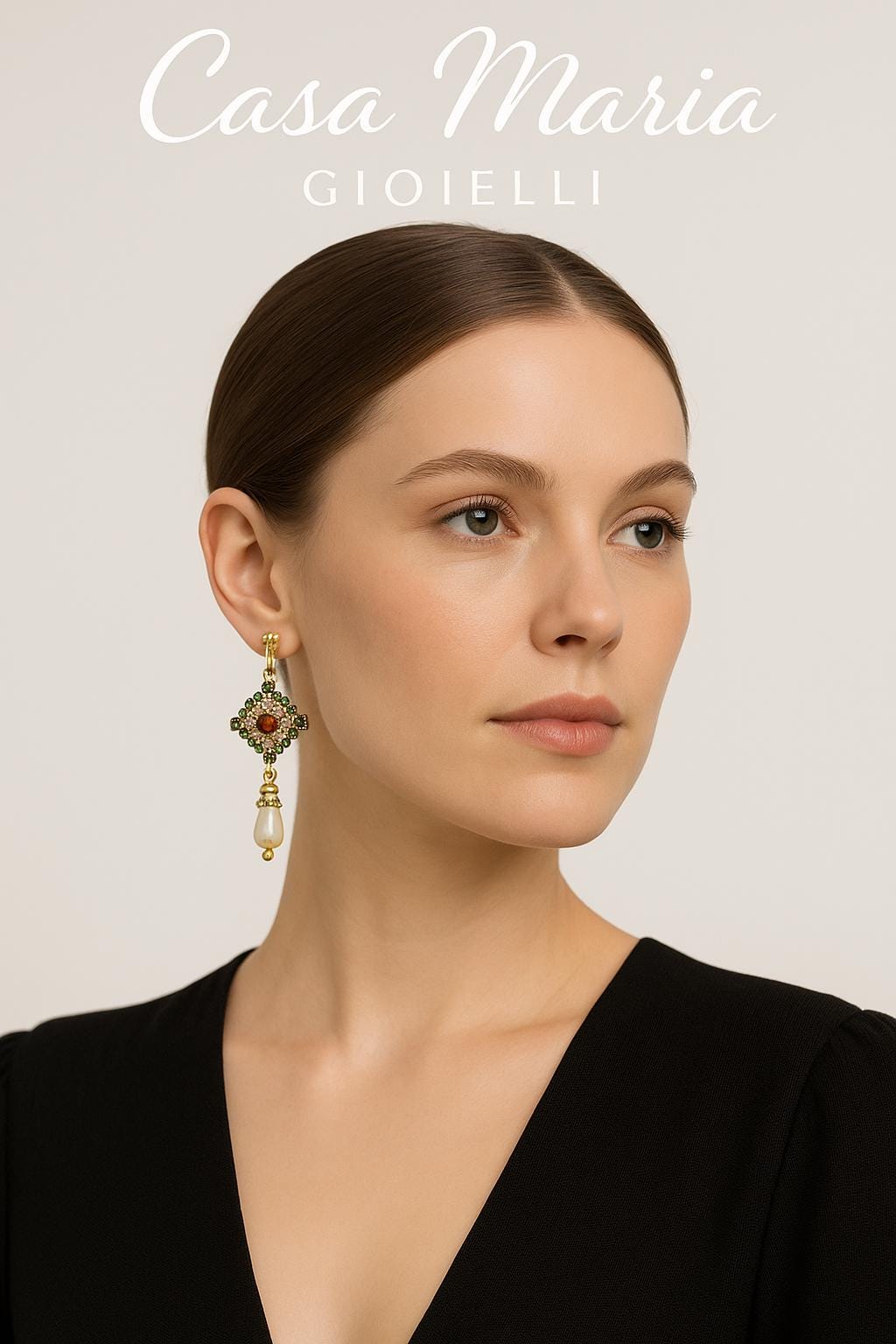 Vittoriani di Smeraldo Dangline Earrings Casa Maria Gioielli Poetic Expression