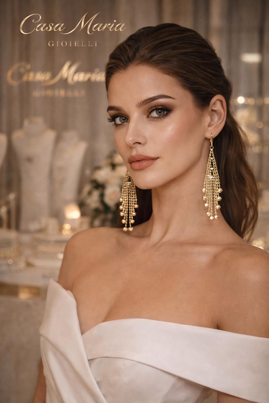 Orecchini “Rombo d’Oro” Drop | 18K Yellow Gold Earrings | Casa Maria Gioielli.