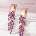 Petali d’Amatista Earrings | 585 Rose Gold 14K | Collezione Oro Rosato | Casa Maria Gioielli