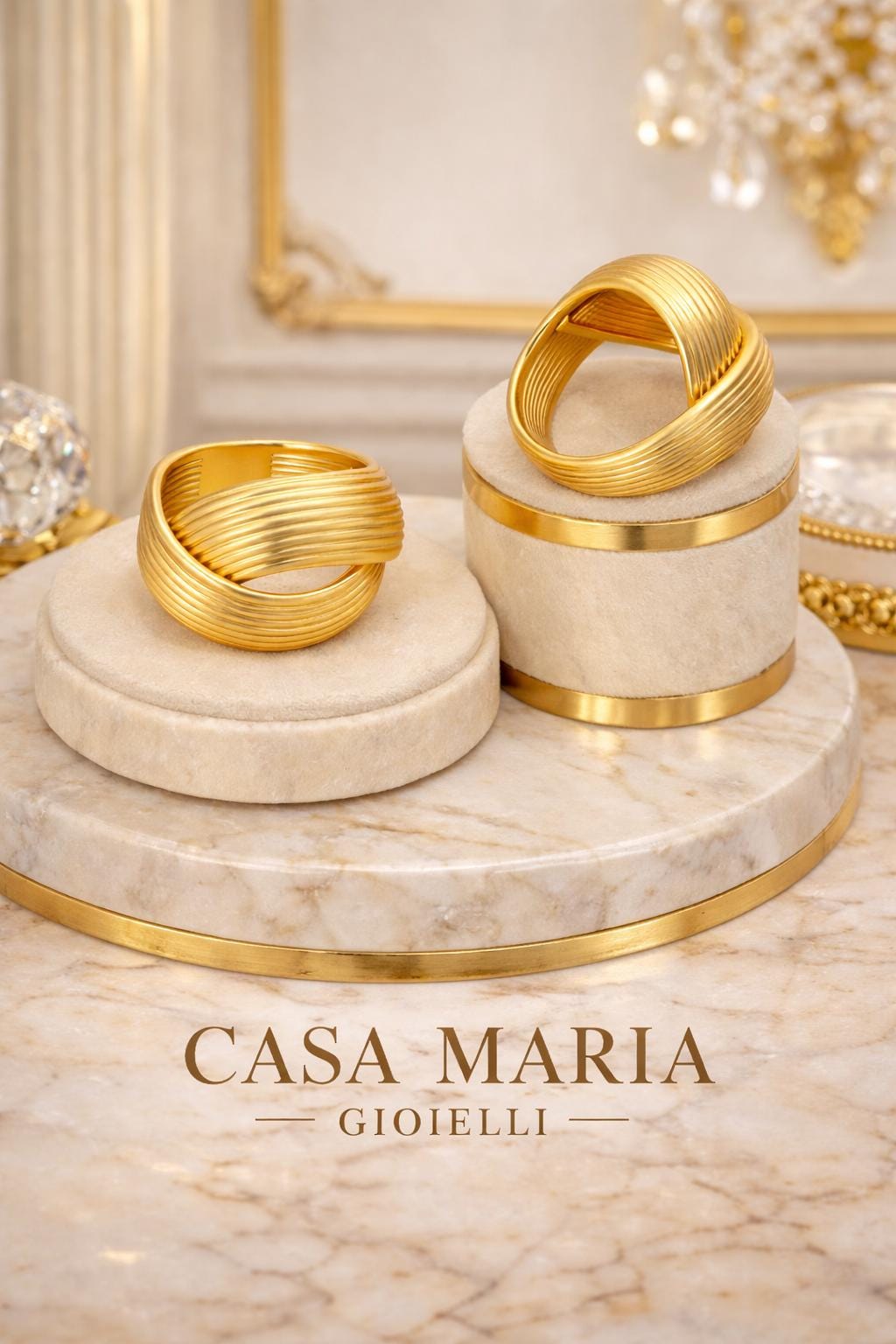 Anello Armonia Ring | 18K Vermeil Gold | 925 Sterling SIlver | Luminous Glow | CMG Collezione