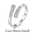 Linea di Luce Ring | 925 Sterling Silver | Lab Grown Diamonds | Casa Maria Gioielli