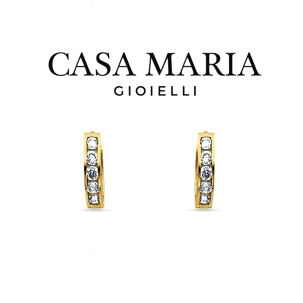 Abbraccio di Diamanti Hoops – 14k Real Gold - Lab Grown Diamonds - Casa Maria Gioielli
