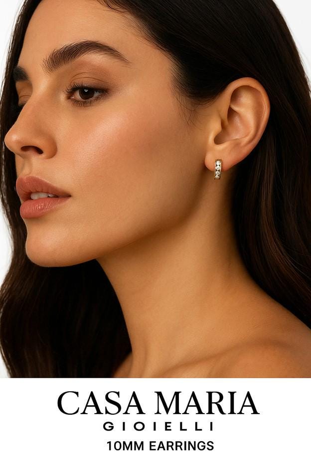 Abbraccio di Diamanti Hoops – 14k Real Gold - Lab Grown Diamonds - Casa Maria Gioielli