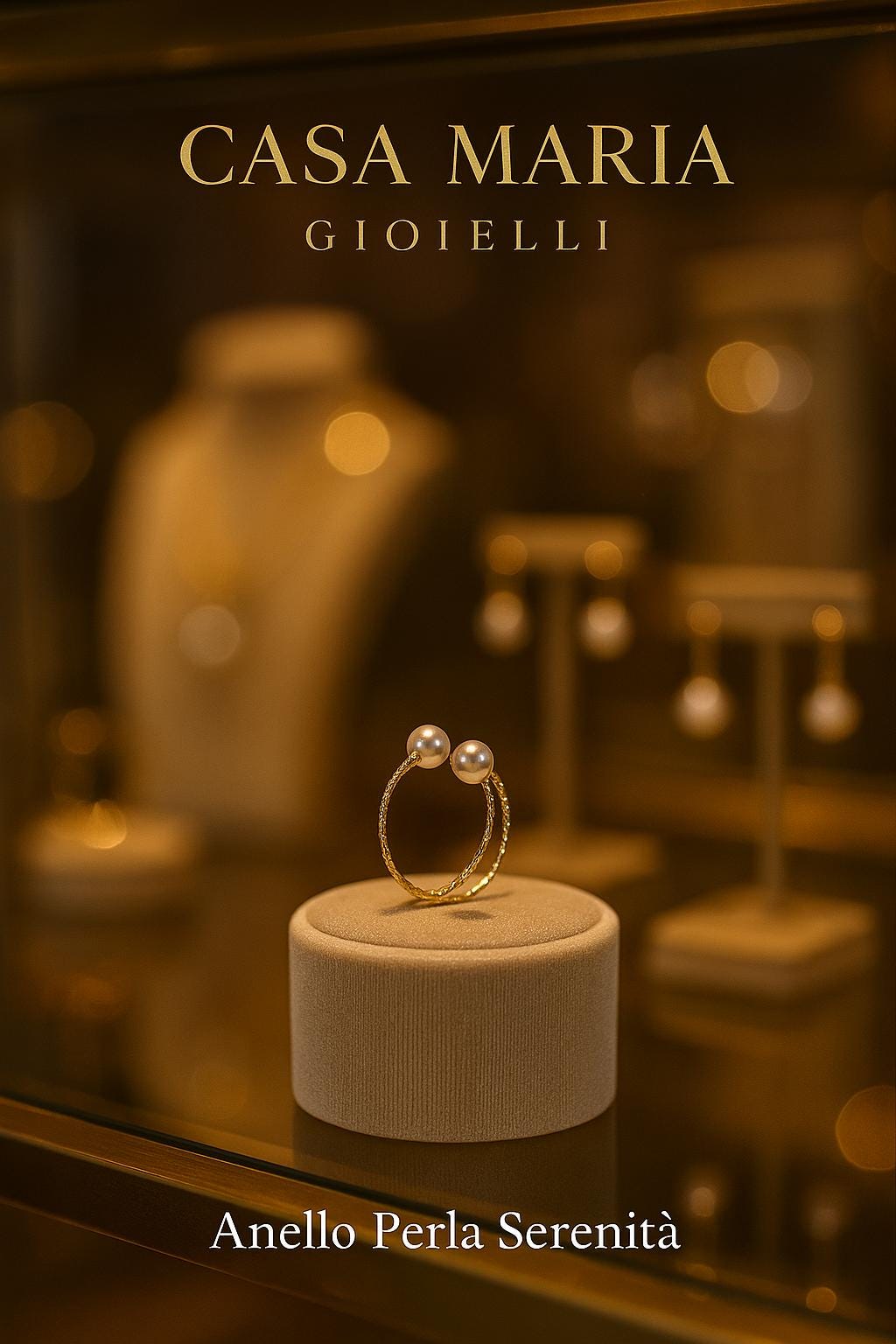 Perla Serenità Ring | 18K Gold Plated | Natural Freshwater Pearl | Casa Maria Gioielli