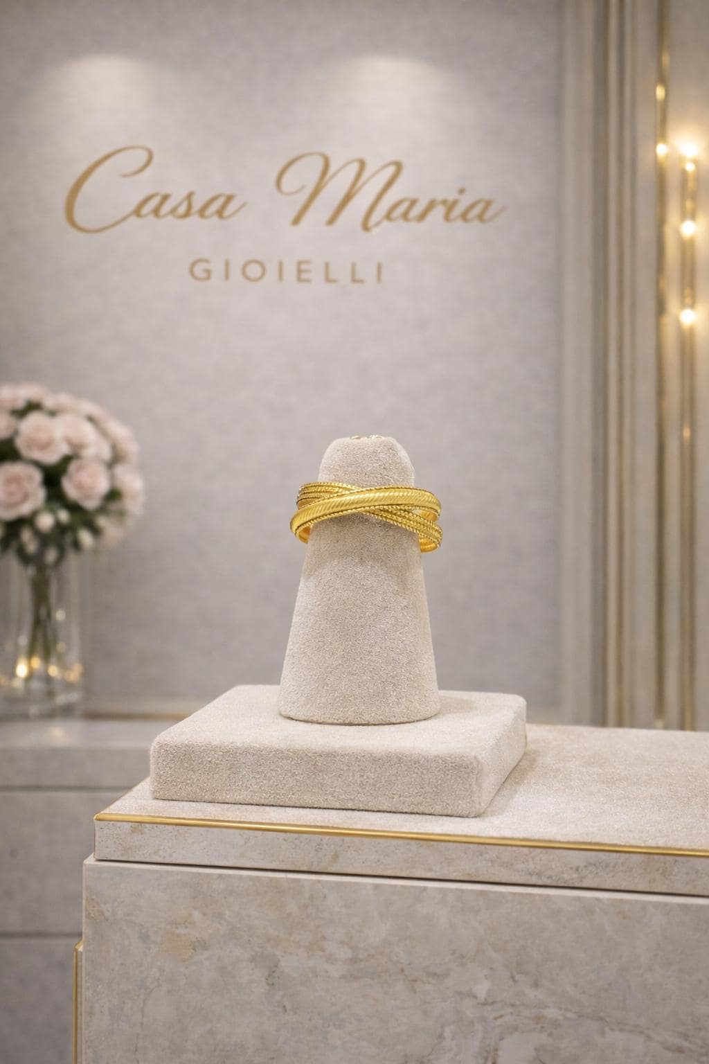 Intreccio Aureo Ring | 24K Hollow Yellow Gold (AU999)| Refined Craftmanship | Casa Maria Gioielli
