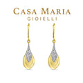 Lacrima di Luce Drop Earrings – 14K Yellow Gold Bicolore - Casa Maria Gioiell Orecchini Collection