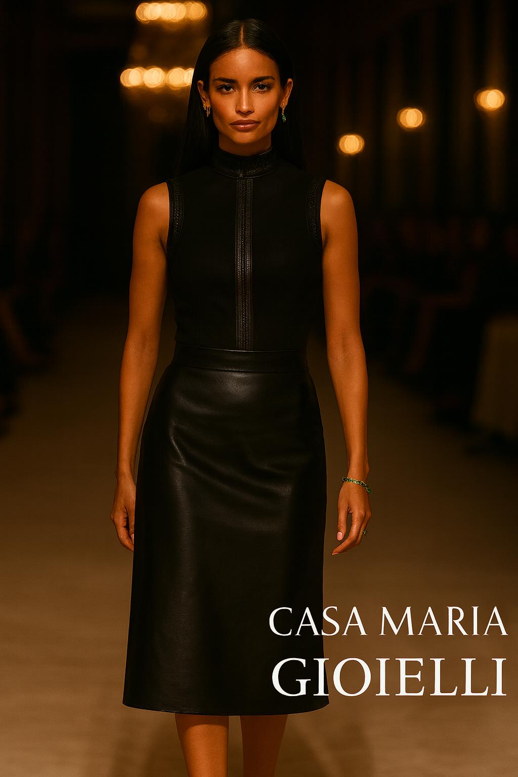 Leather & Suede Top: Modern Sleeveless Blouse, Italian Design