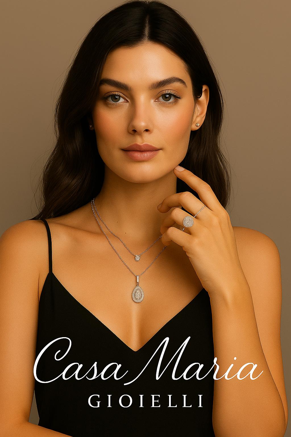 Collana Goccia di Luce Pendant | Platinum | Lab Grown Diamonds | Casa Maria Gioielli