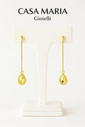 24K Yellow Gold Teardrop Dangle Earrings | Luminous Italian Crafted Gold