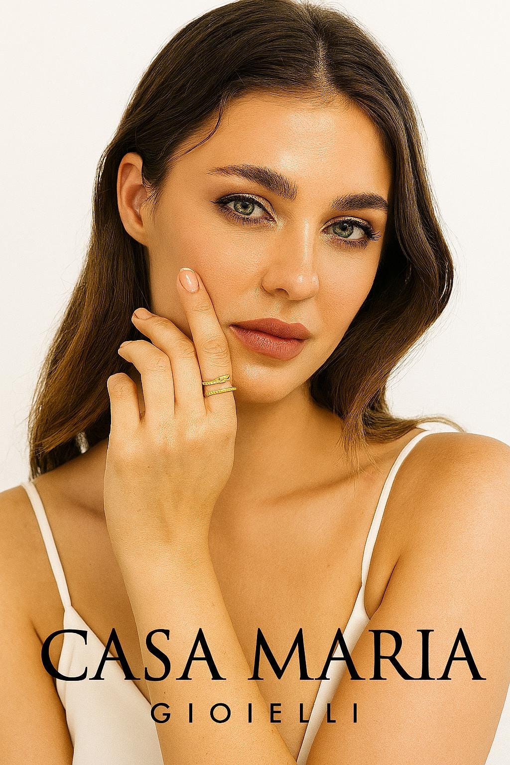 Anello Serpente Ring - 14K Yellow Gold –  Lab Grown Diamonds Modern Twist - Casa Maria Gioielli