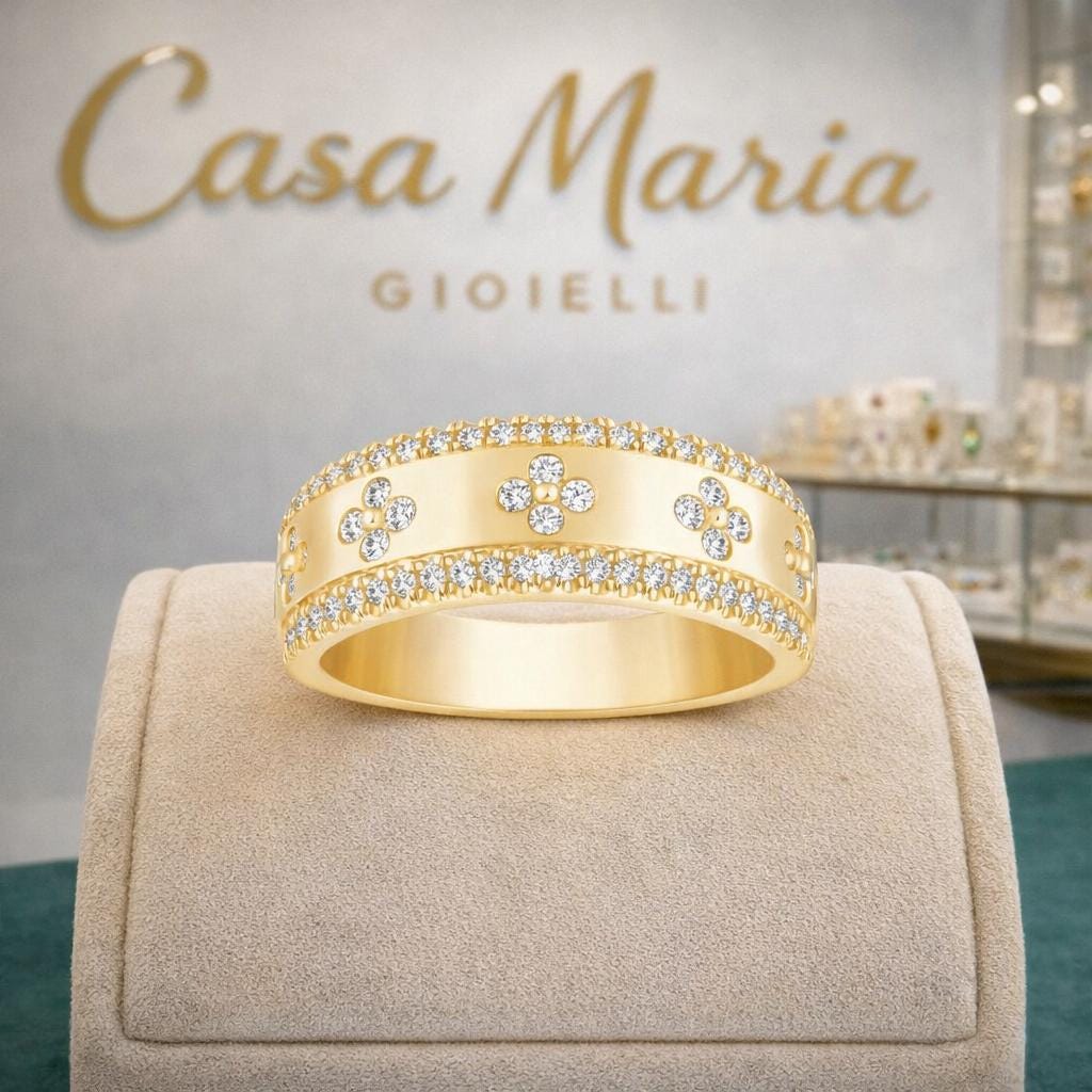 Imperiale Gold Band | 14K Yellow Gold | Diamond 62 round Brilliant-cut | Casa Maria Gioielli