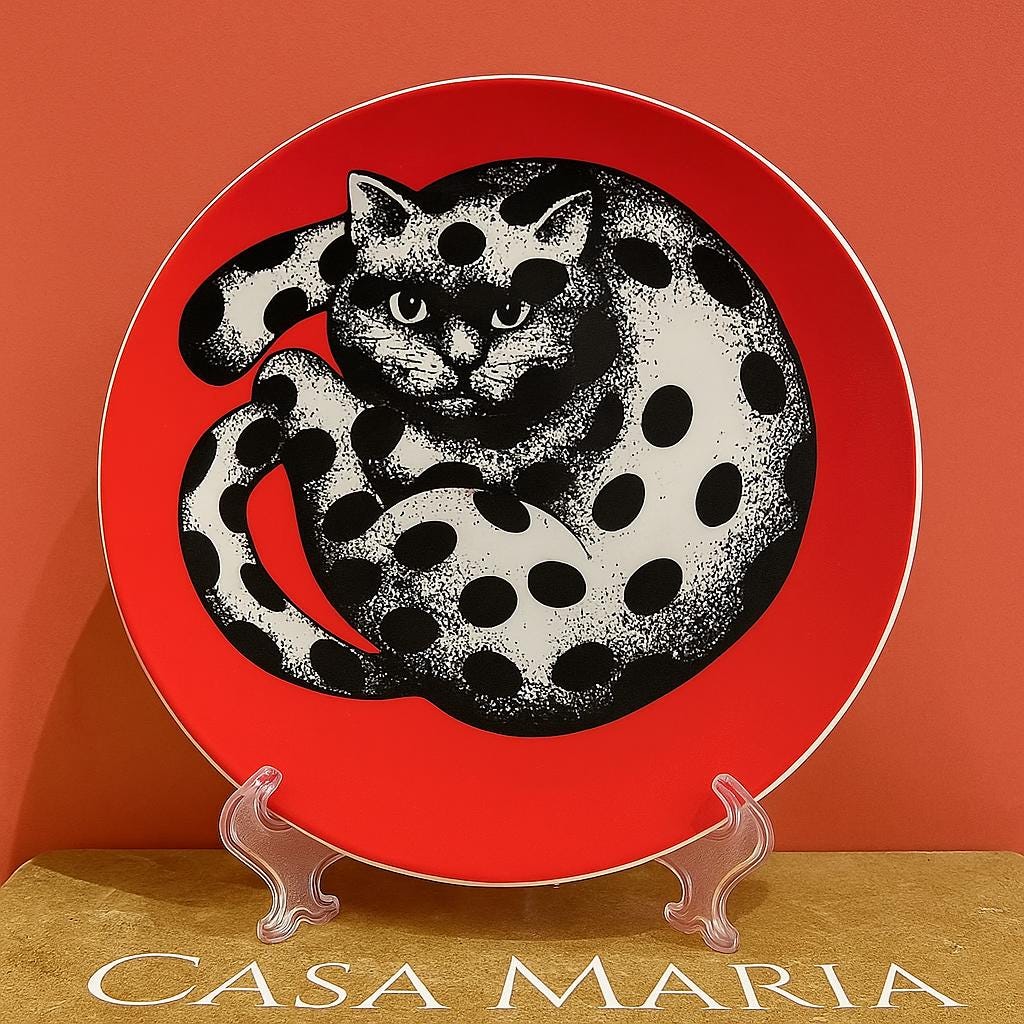 Piatto Cantante d’Opera Designer Nordic Ceramic Plates Rossa Vintage Casa Maria Gioielli