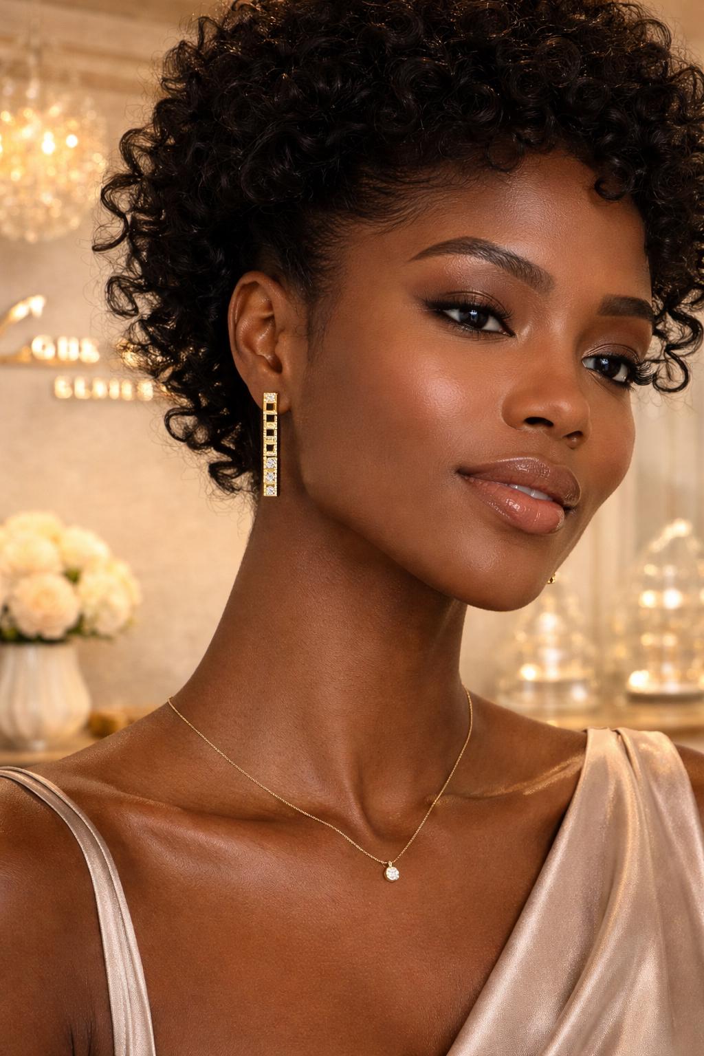 Bellezza Divina Dangles | 18K Gold Plated Sterling Silver | Lab-Grown Diamonds | Casa Maria Gioielli