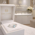Sogno Azzurro Ring | Platinum PT950 | Lab Grown Diamonds | Natural Aquamarina Gemstone | Casa Maria Gioielli
