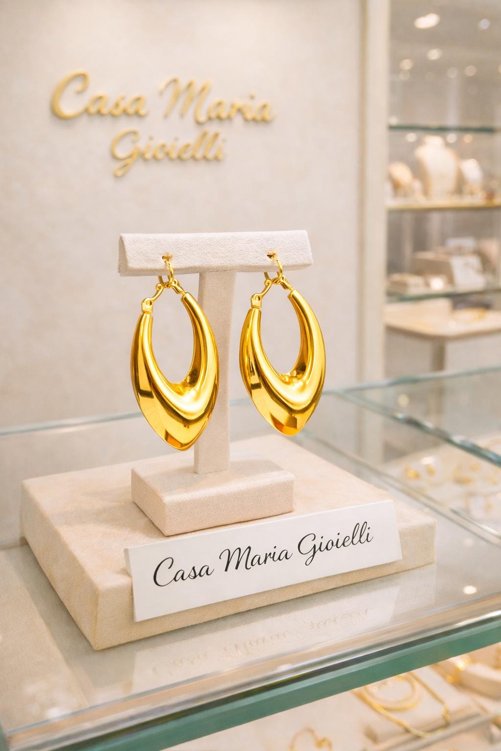 Bella Goccia Hoops | 24K Hollow Yellow Gold | 5K | Casa Maria Gioielli