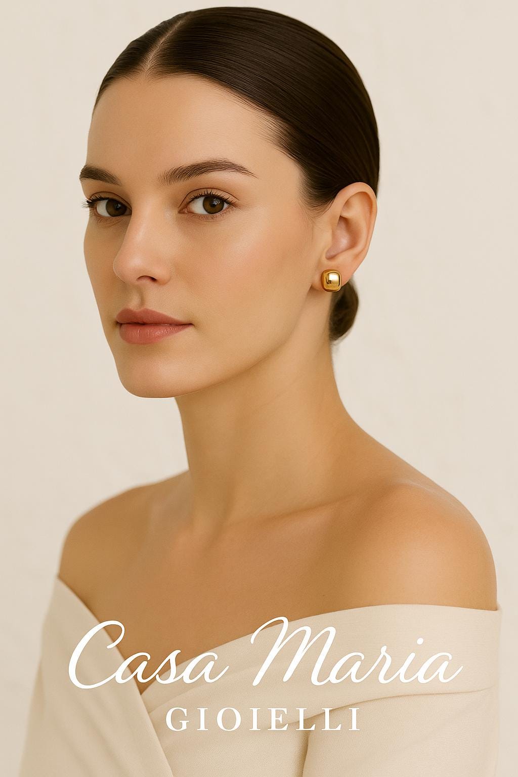 Quadri d’Oro Studs | 18K Hollow Yellow Gold Earrings |  Timless Charm  Casa Maria Gioielli