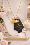 24k Hollow Yellow Gold Winged Heart Necklace | Casa Maria Gioielli