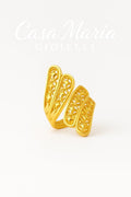 Fiore Dorato Filigree Ring - Exquisite Luxury 24K 9999 Hollow Gold - Casa Maria Gioielli Collection