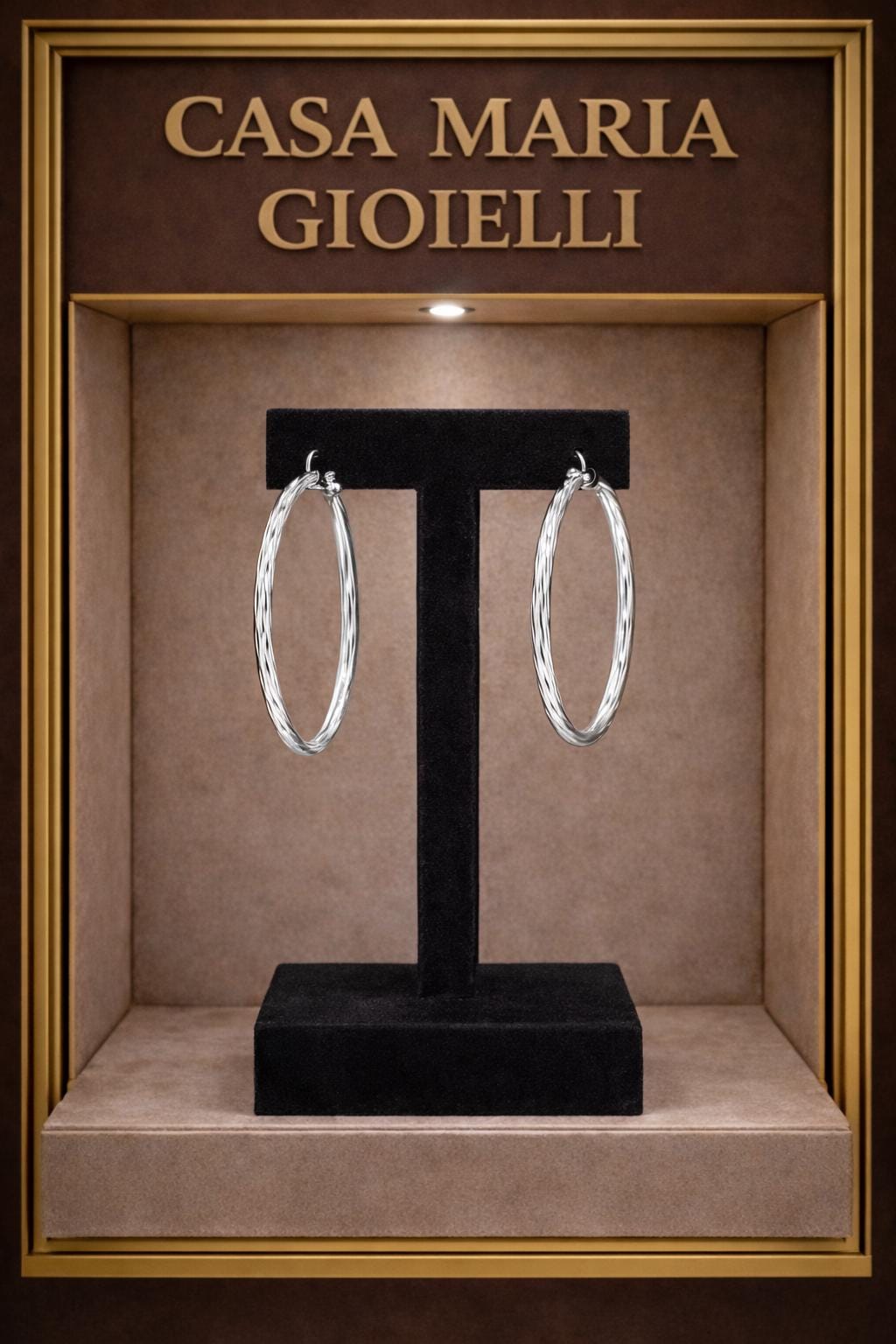 Cerchi Essenza Hoops | 10K White Gold | Minimal Timeless Sophistication | Casa Maria Gioielli