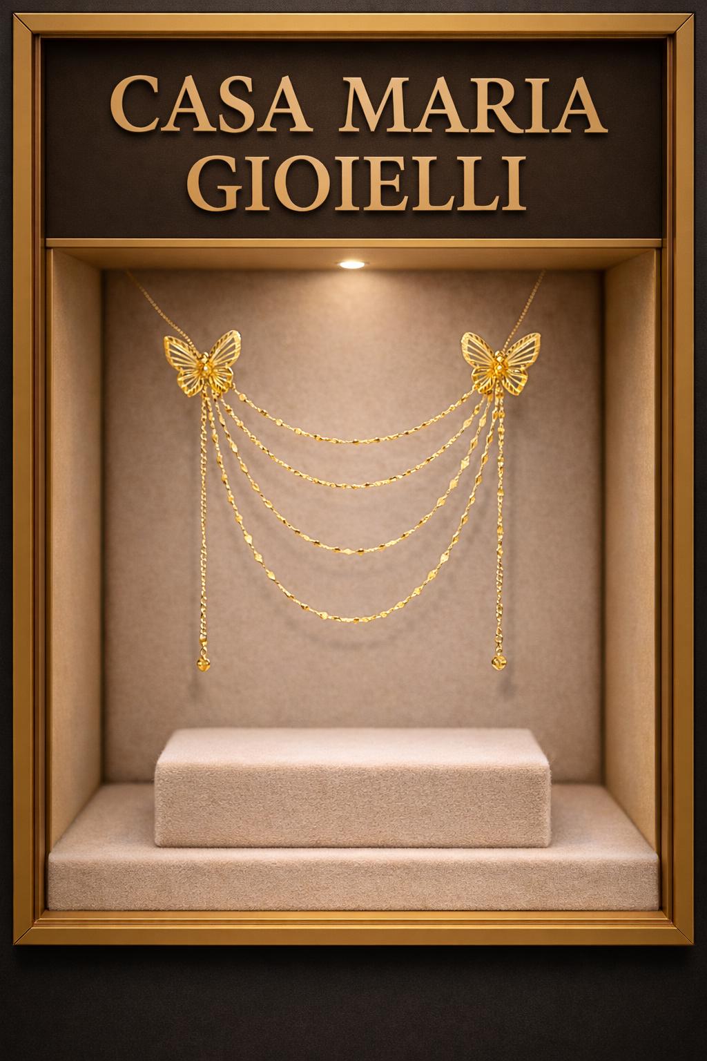 24K Gold Butterfly Necklace | Hollow Filigree Pendant