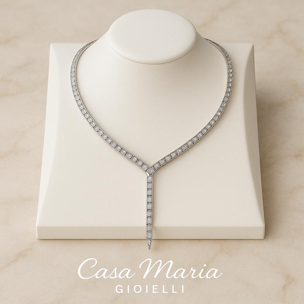 18K Gold Plated Sterling Silver Snake Necklace | Lab-Grown Diamond