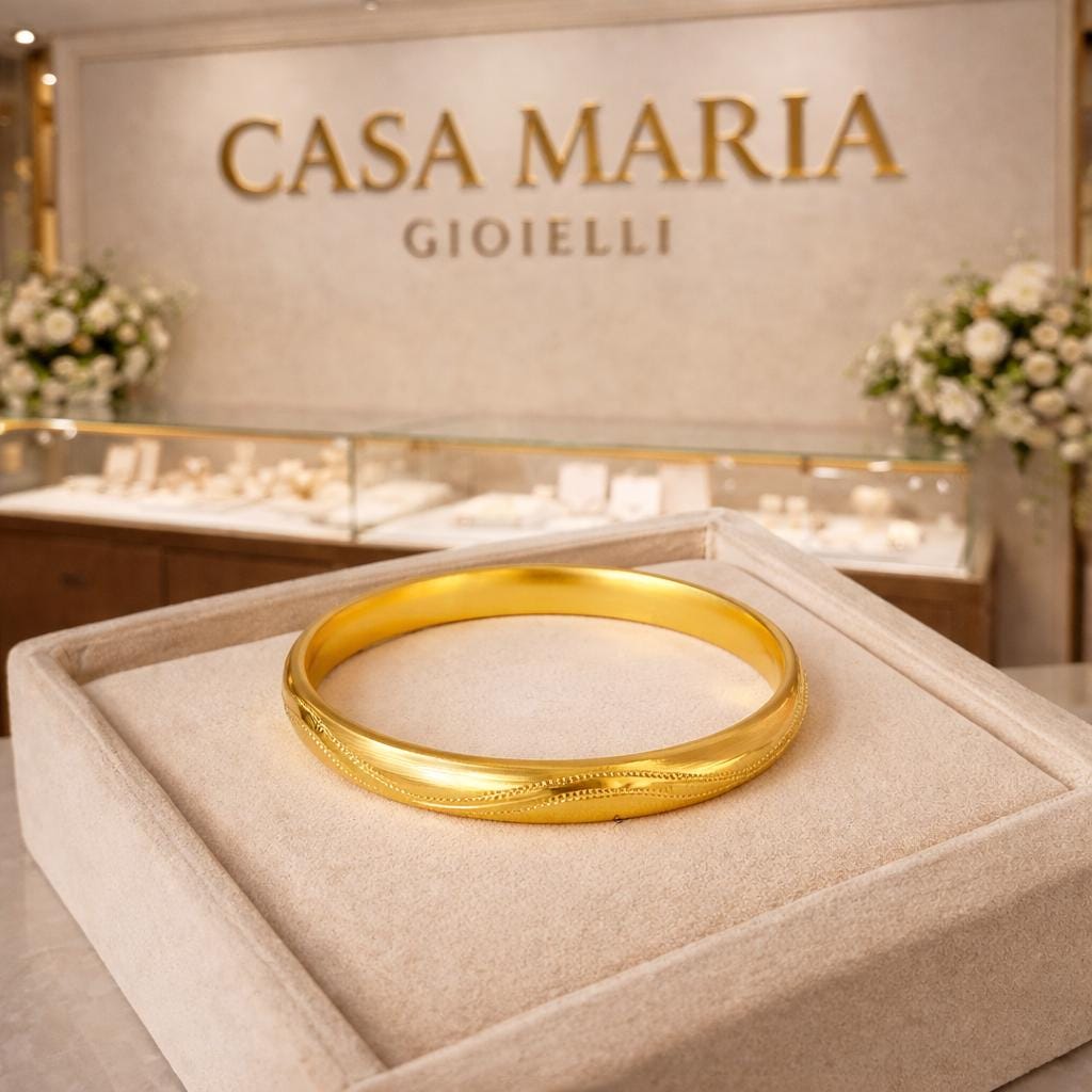Bracciale Strato Reale Bangle | 24K Hollow Yellow  | Casa Maria Gioielli