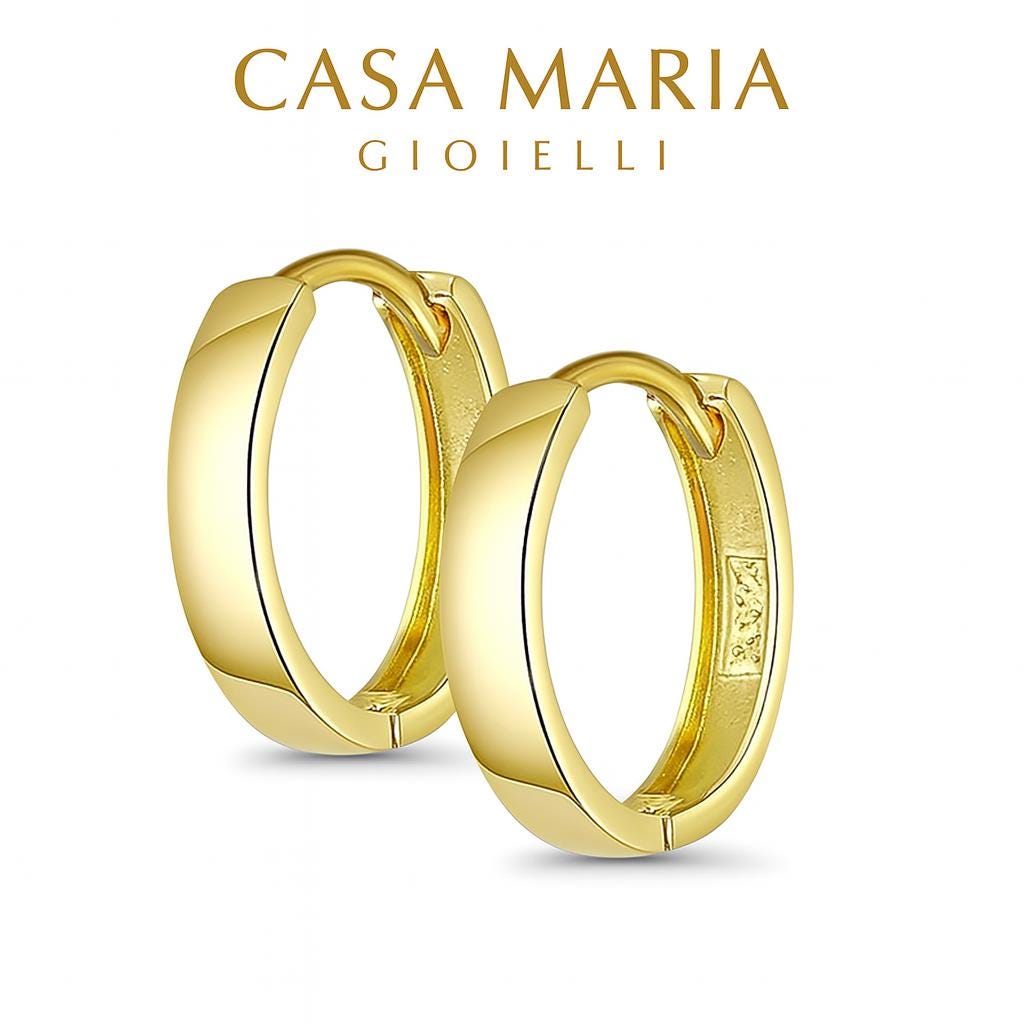 Cerchi Eleganza Oro Hoops  | 14k Real Gold  | Casa Maria Gioielli