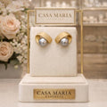 Perla Grigia Studs | South Sea Pearl, 18K Gold Vermeil, Sterling Silver
