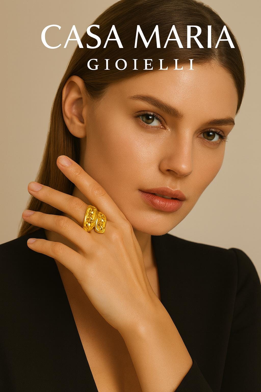 Fiore Dorato Filigree Ring - Exquisite Luxury 24K 9999 Hollow Gold - Casa Maria Gioielli Collection