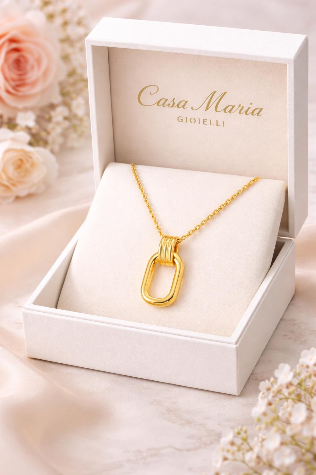 Forma Iconica Necklace Pendant | 24K Solid Yellow Gold | Emodies Timeless Luxury | Casa Maria Gioielli