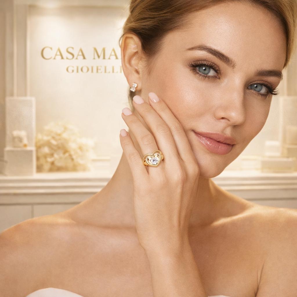 Anello Essenza d’Amore | 14K Gold Plated 925 | Lab Grown Diamond | Casa Maria Gioielli