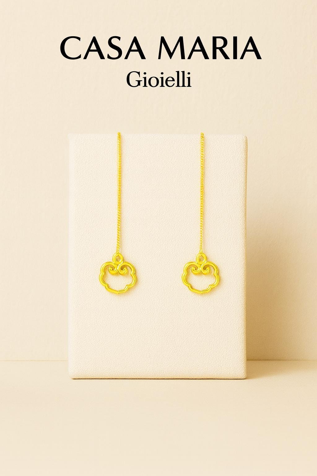 Nuvolo di Oro Drop | 24K Hollow Gold Earrings | Casa Maria Gioielli