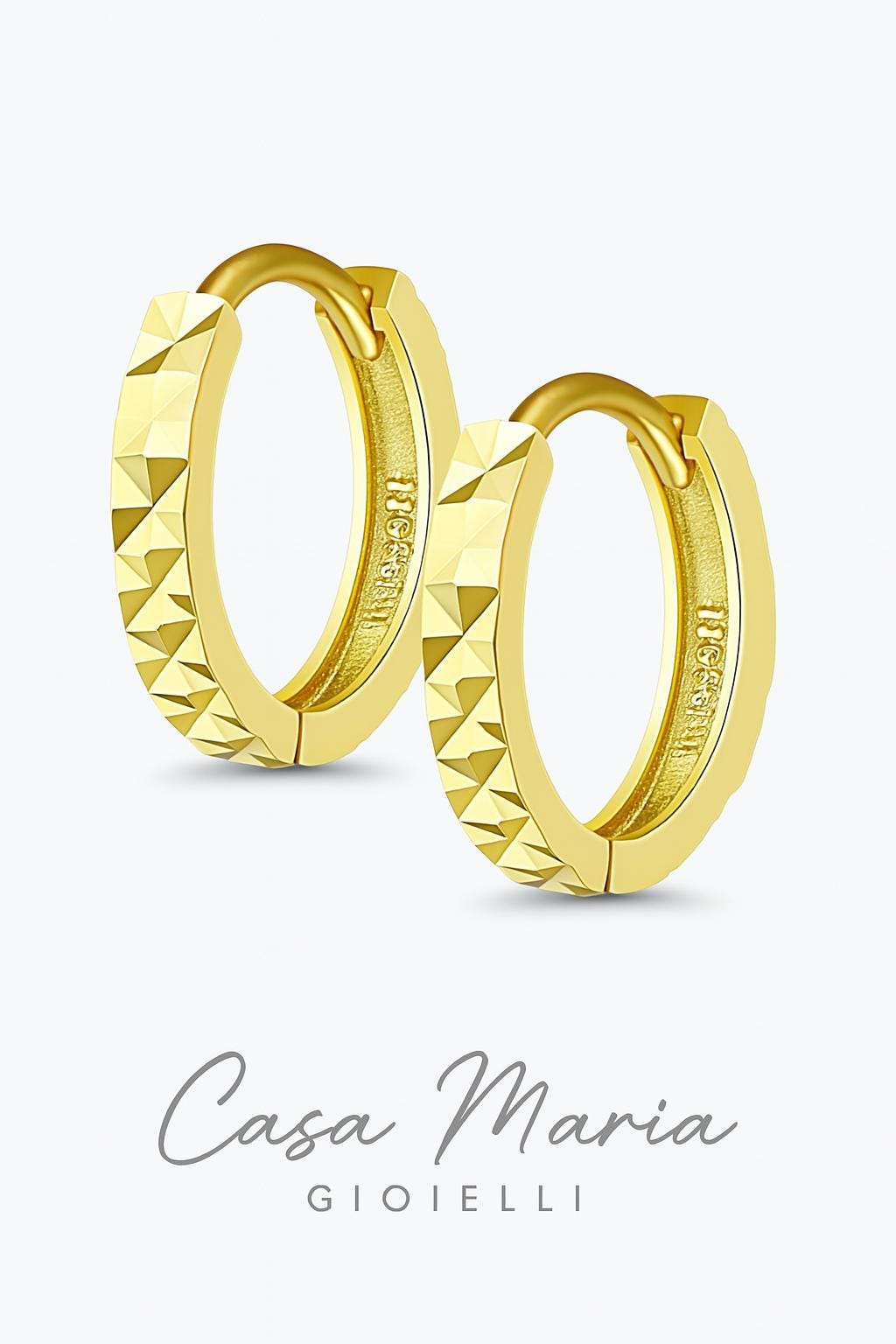 Quadrato Chic Oro Hoop | 14k Yellow Gold | Casa Maria Gioiellil