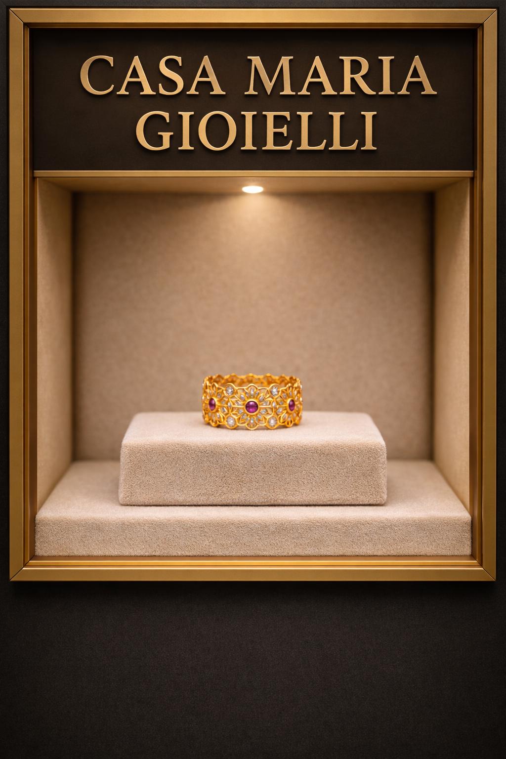 Fior di Scaglia Imperiale Ring | 24K Hollow Yellow Gold | Italian-Inspired Craftsmanship | Casa Maria Gioielli