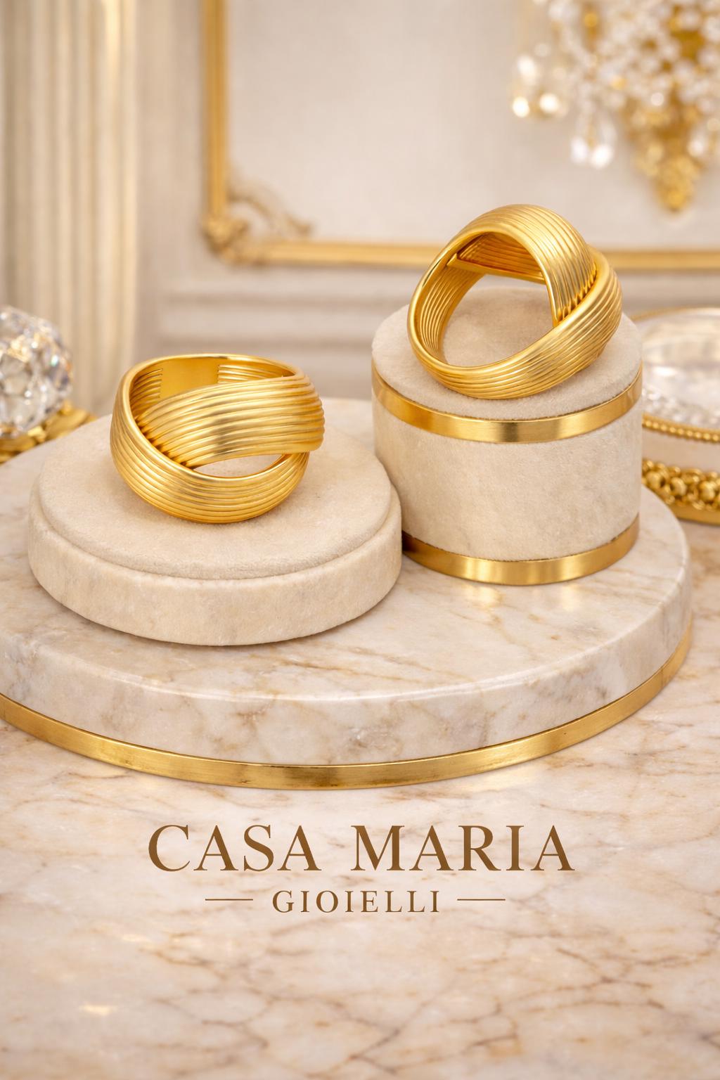 Anello Armonia Ring | 18K Vermeil Gold | 925 Sterling SIlver | Luminous Glow | CMG Collezione