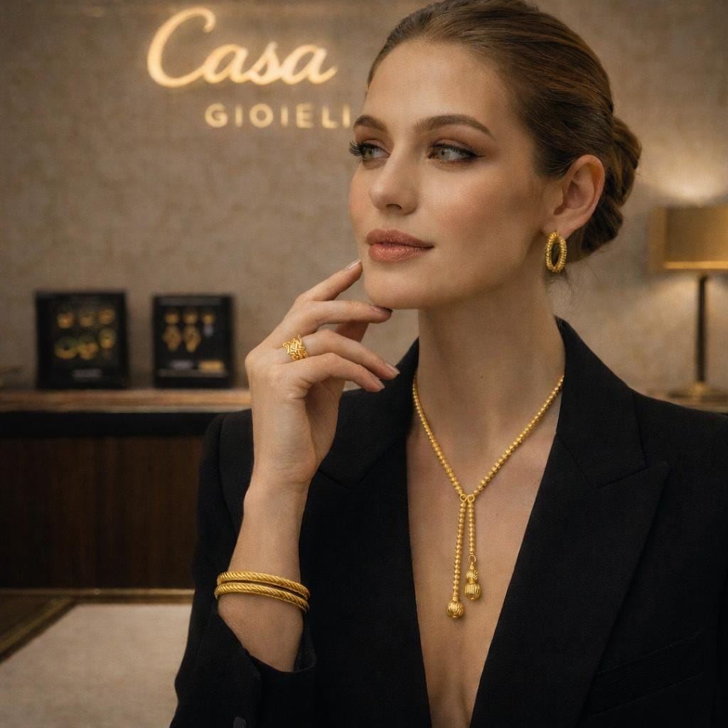 Luce Divina Extravaganza | 24K Hollow Yellow Gold | Casa Maria Gioielli Limited Edition