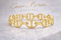 Intreccio Aureo Ring | 14K Solid Yellow Gold Oval Link Stackable Ring | Casa Maria Gioielli