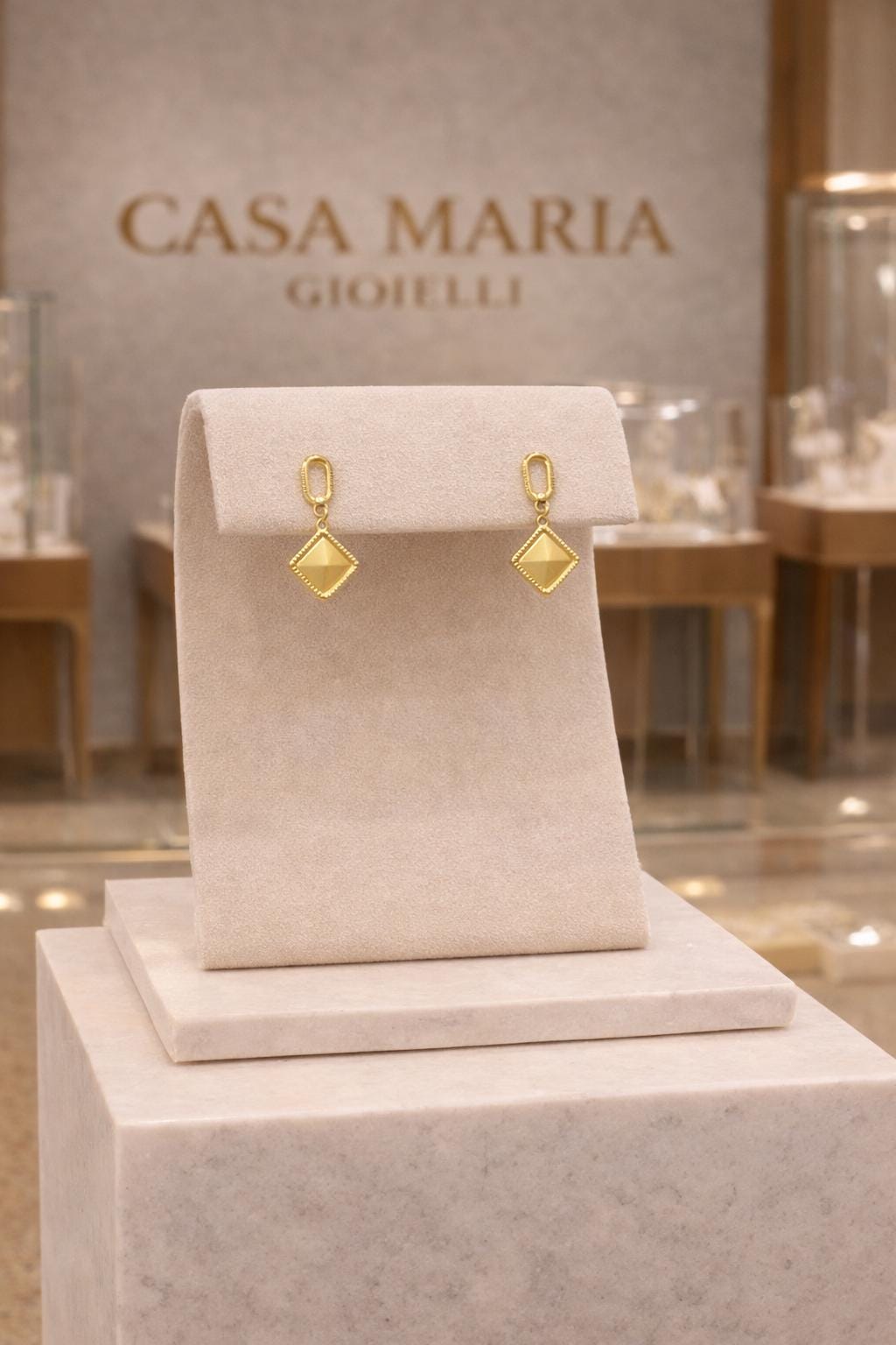Parure “Dangles Tempo | 24K Gold Hollow-Carved | Glossy Matte | Casa Maria Gioielli