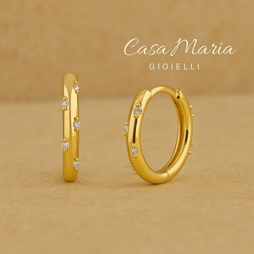 Gold Huggies: 14K Gold Plated Sterling Silver Hoop Earrings